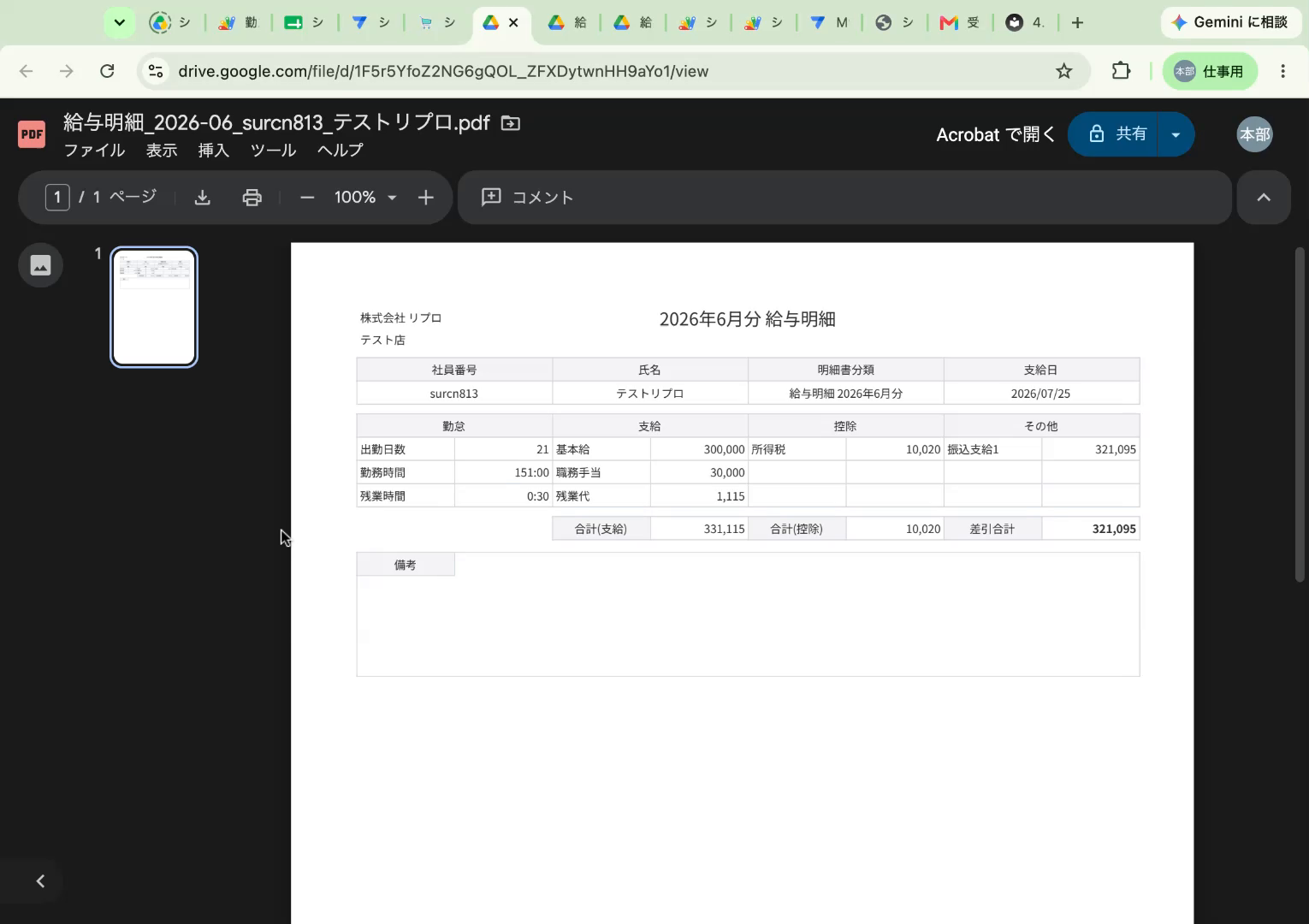 給与明細PDF
